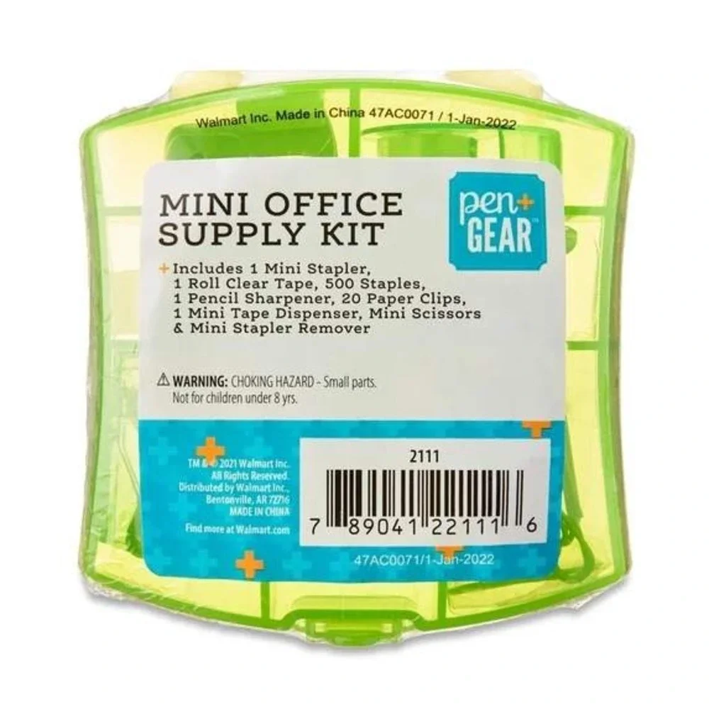 Pen & Gear Mini Office Supply Kit Kids OS Lime Green T-Rex Dinosaur 3 Pcs